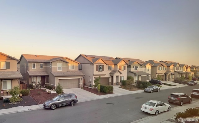 view of property with a garage