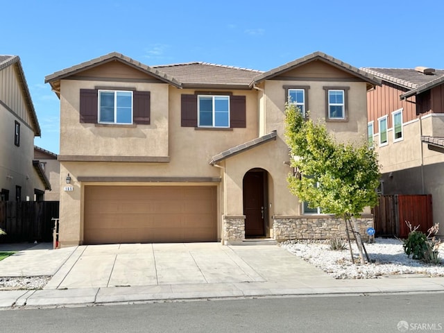 view of front of home featuring a garage