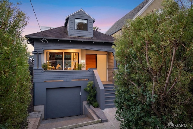 view of front of house featuring a garage