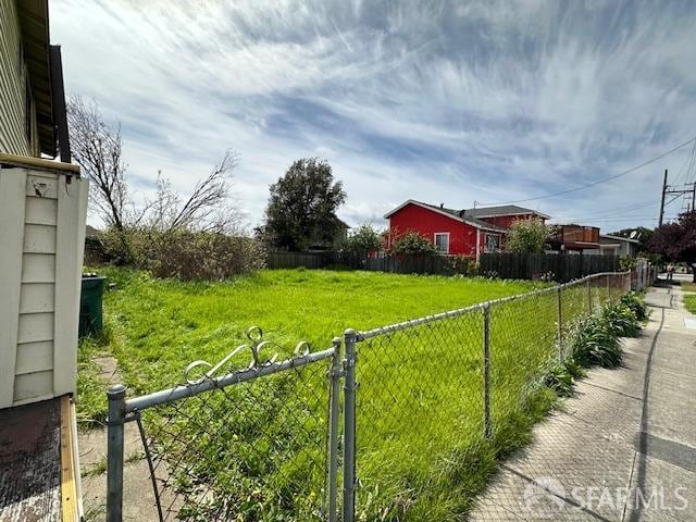 view of yard with fence