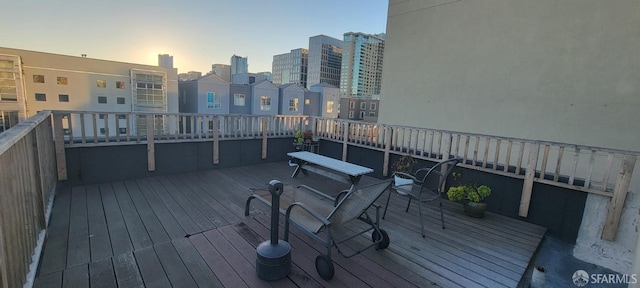 view of deck at dusk