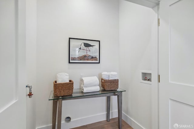 interior space with hardwood / wood-style floors