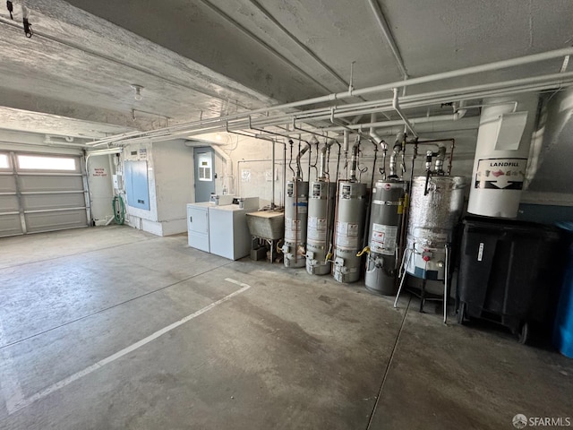 1646 19th Ave, San Francisco, CA 94122 - garage with separate washer and dryer, water heater, and strapped water heater