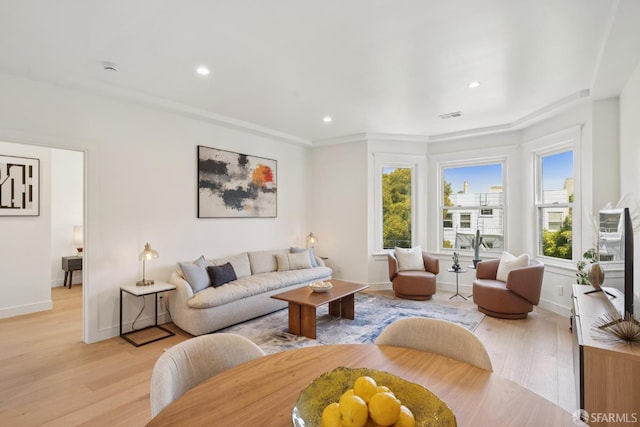 1234 Francisco St Unit 6, San Francisco, CA 94123 - living room featuring light wood finished floors and recessed lighting