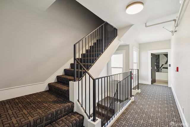1234 Francisco St Unit 6, San Francisco, CA 94123 - stairway featuring carpet and baseboards