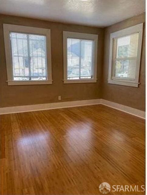 empty room featuring hardwood / wood-style flooring and plenty of natural light