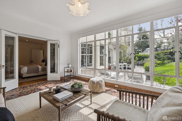 sunroom / solarium with french doors