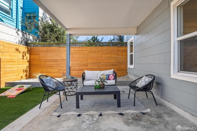 view of patio / terrace with an outdoor hangout area