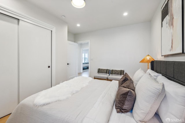 bedroom featuring a closet