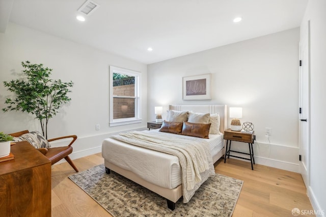 bedroom featuring light wood-type flooring