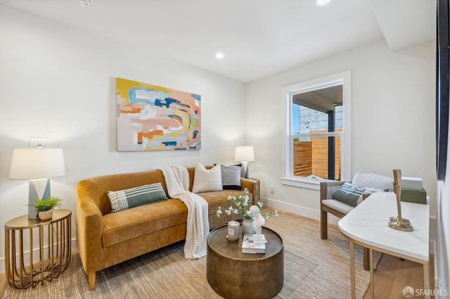 living room featuring wood-type flooring