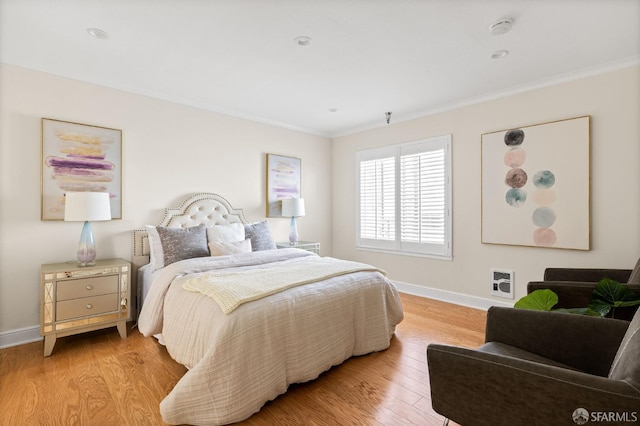 3044 Franklin St Unit 302, San Francisco, CA 94123 - bedroom with baseboards, ornamental molding, and light wood-type flooring