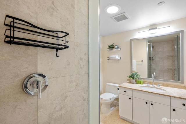 333 1st St Unit N307, San Francisco, CA 94105 - bathroom featuring vanity, tiled shower, and tile patterned floors