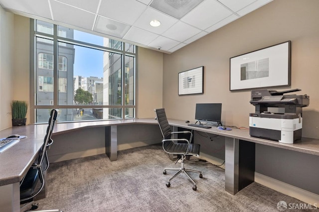 333 1st St Unit N307, San Francisco, CA 94105 - carpeted home office with plenty of natural light and floor to ceiling windows