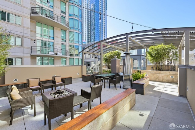 333 1st St Unit N307, San Francisco, CA 94105 - view of patio featuring outdoor lounge area and a pergola