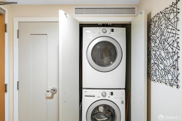 333 1st St Unit N307, San Francisco, CA 94105 - washroom featuring estacked washer and dryer