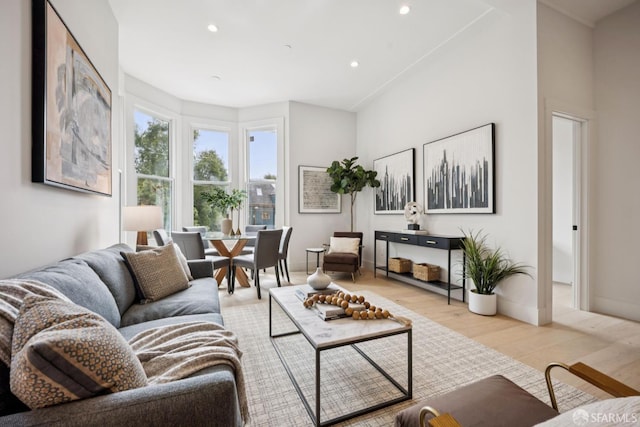 102 Baker St Unit B, San Francisco, CA 94117 - living area with light wood finished floors and recessed lighting