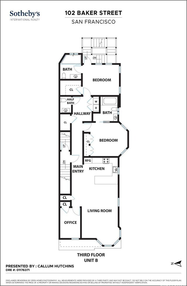 102 Baker St Unit B, San Francisco, CA 94117 - view of property floor plan