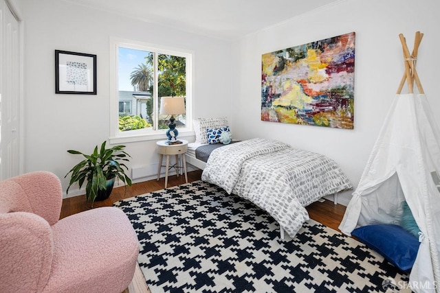 bedroom featuring wood-type flooring