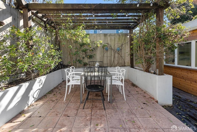 view of patio / terrace with a pergola