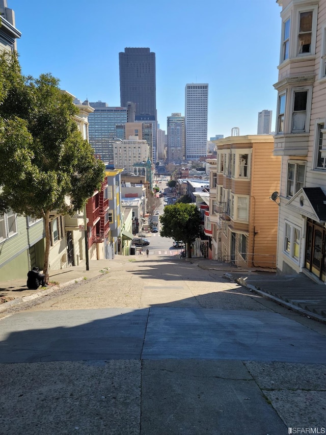 view of street featuring a city view