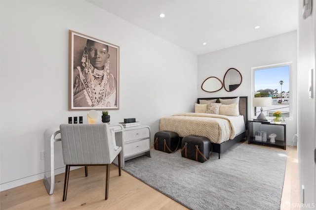 bedroom featuring light hardwood / wood-style floors