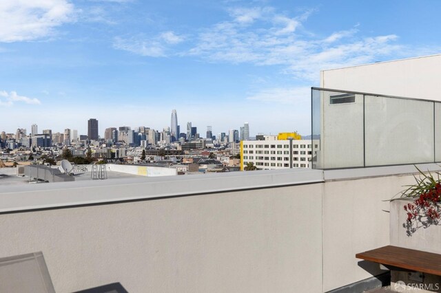 balcony with a view of city