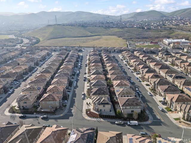 drone / aerial view with a mountain view