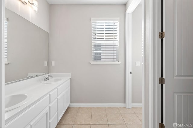 bathroom featuring tile patterned flooring and vanity