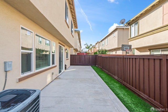 view of patio / terrace featuring central air condition unit