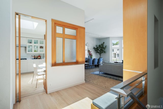 773 Duncan St, San Francisco, CA 94131 - hall with wood finished floors and a skylight