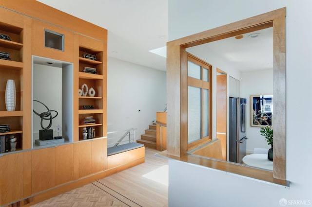 773 Duncan St, San Francisco, CA 94131 - hall with stairway and built in shelves