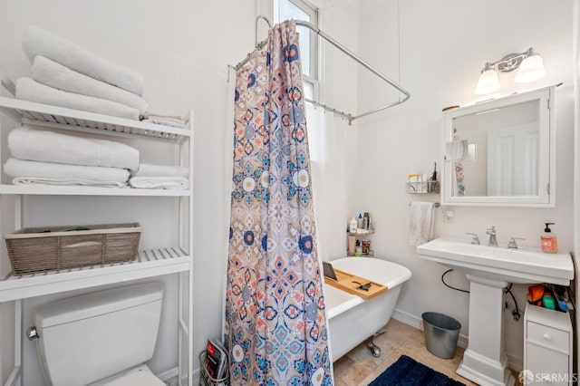 2922 Pine St, San Francisco, CA 94115 - bathroom with a freestanding bath and a shower with curtain