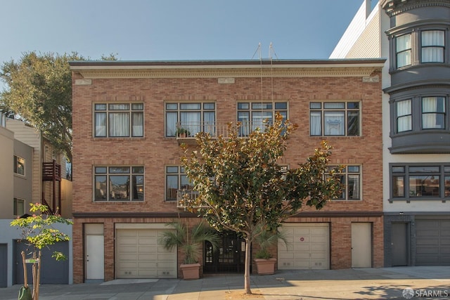 view of building exterior with a garage