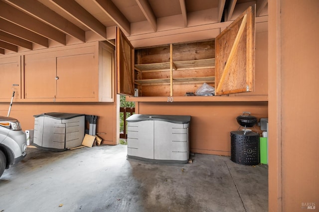 interior space with concrete floors