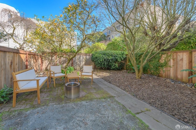 view of patio with a fenced backyard