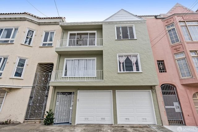 view of property featuring a garage