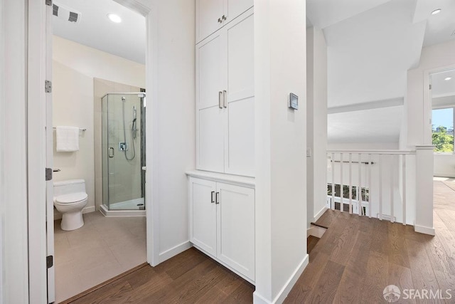 16 Barneson Ave, San Mateo, CA 94402 - hall with dark wood finished floors, baseboards, and recessed lighting