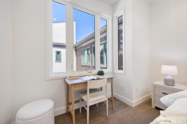 16 Barneson Ave, San Mateo, CA 94402 - bedroom with baseboards, wood finished floors, multiple windows, and a desk