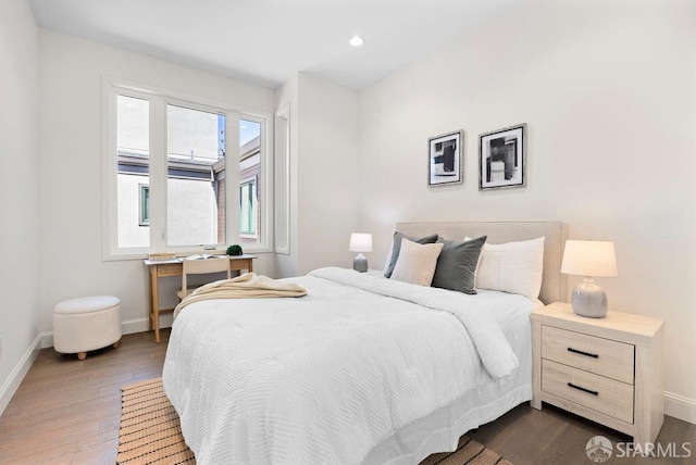 16 Barneson Ave, San Mateo, CA 94402 - bedroom with baseboards, dark wood-style floors, and recessed lighting