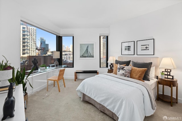 bedroom with carpet floors