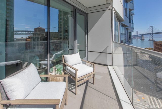 balcony with a water view