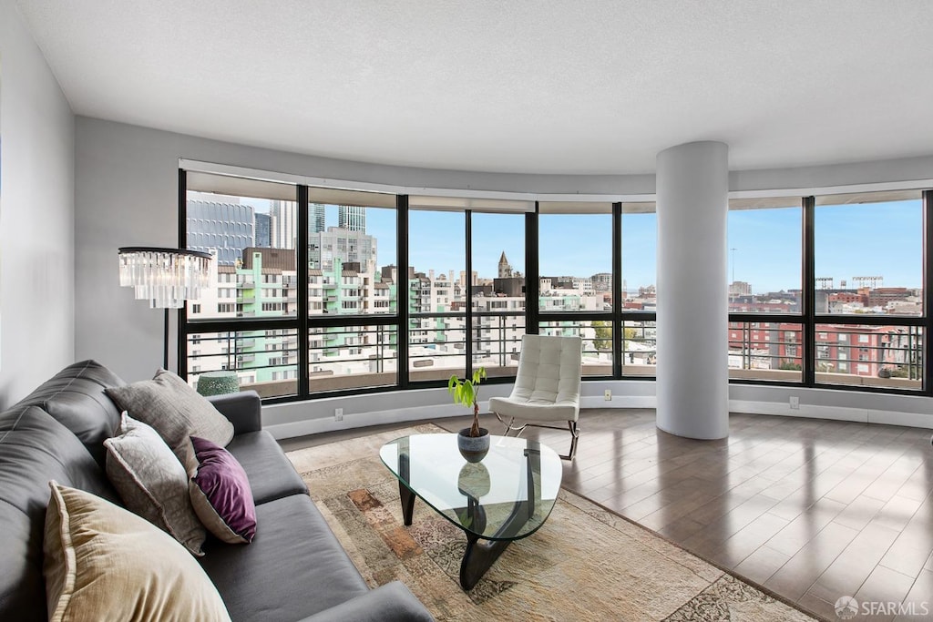 living room featuring hardwood / wood-style floors