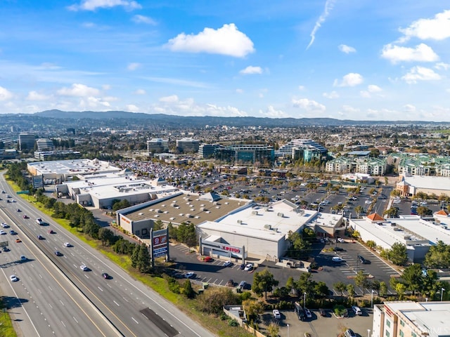 drone / aerial view with a mountain view