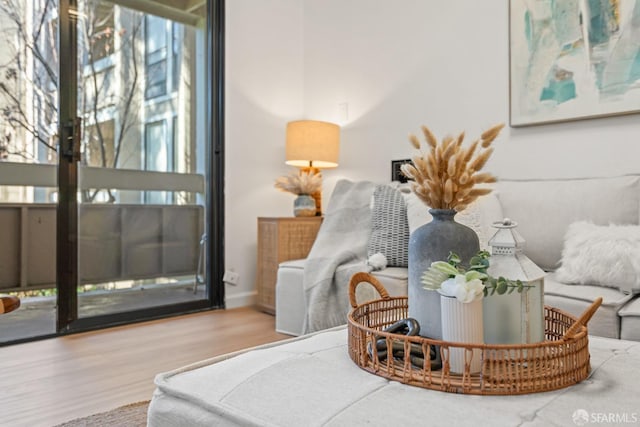 sitting room featuring hardwood / wood-style floors