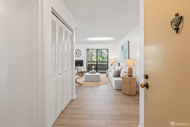 hallway featuring light hardwood / wood-style flooring