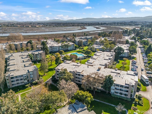 aerial view featuring a mountain view