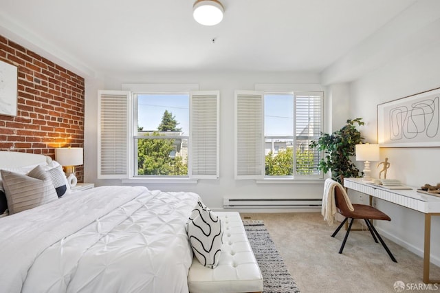323 29th St Unit C301, San Francisco, CA 94131 - bedroom featuring a baseboard heating unit and carpet floors