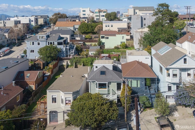 drone / aerial view featuring a residential view