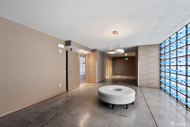 interior space with concrete floors